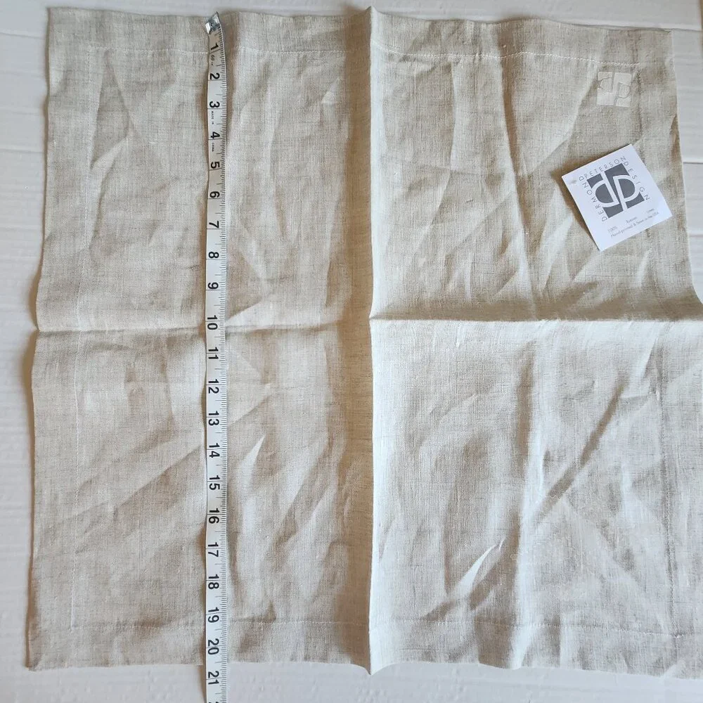 Dermond Peterson Design Russian Linen Hand Printed & Sewn Dinner Table Napkins 5